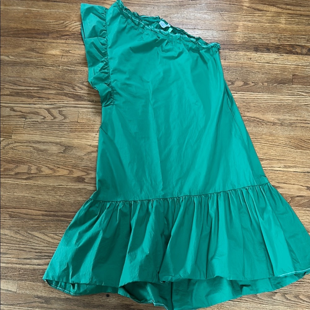 Elegant One Shoulder Green Dress